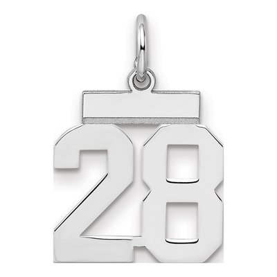 Sterling Silver Number 28 Charm
