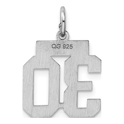 Sterling Silver Number 30 Pendant – view 5