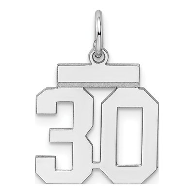 Sterling Silver Number 30 Pendant