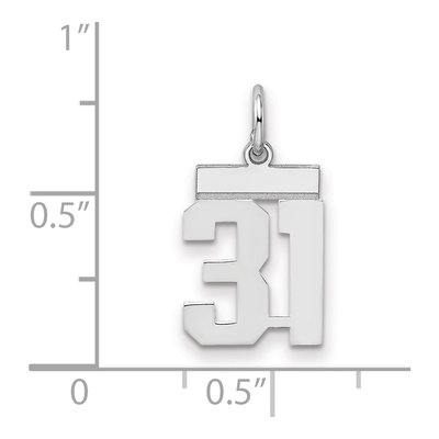 Sterling Silver Number 31 Charm – view 2