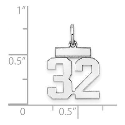 Sterling Silver Number 32 Charm – view 4