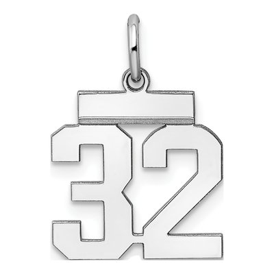 Sterling Silver Number 32 Charm