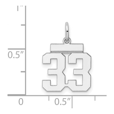Sterling Silver Number 33 Charm – view 4