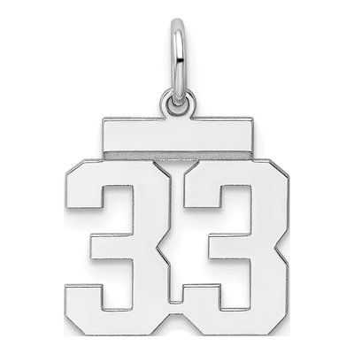 Sterling Silver Number 33 Charm