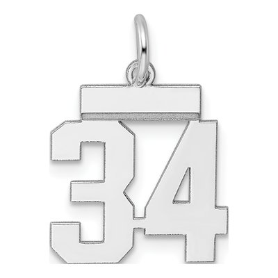 Sterling Silver Number 34 Pendant