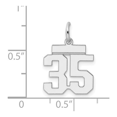Sterling Silver Number 35 Charm – view 4