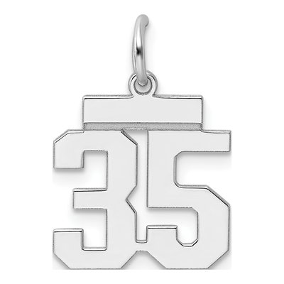 Sterling Silver Number 35 Charm