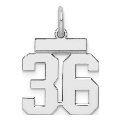 Sterling Silver Number 36 Charm