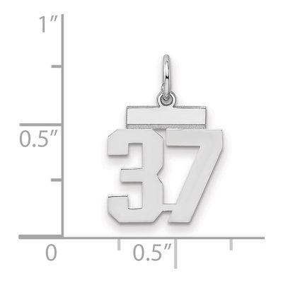 Sterling Silver Number 37 Charm – view 2