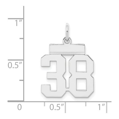 Sterling Silver Number 38 Charm | Rhodium-Plated – view 3