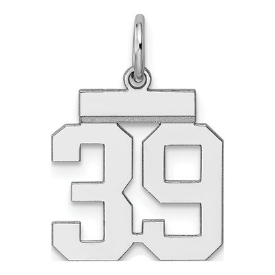 Sterling Silver Number 39 Charm