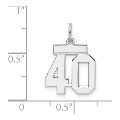 Sterling Silver Number 40 Charm – view 4