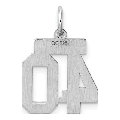 Sterling Silver Number 40 Charm – view 5
