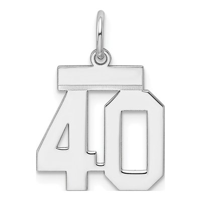 Sterling Silver Number 40 Charm