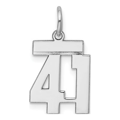 Sterling Silver Number 41 Charm