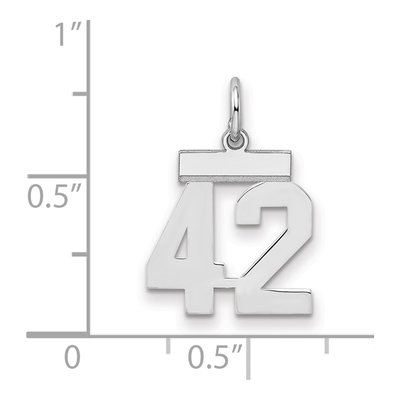 Sterling Silver Number 42 Charm – view 2