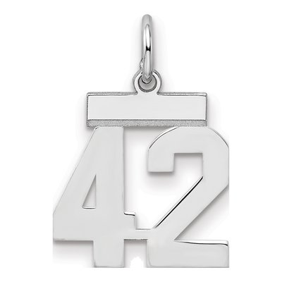 Sterling Silver Number 42 Charm