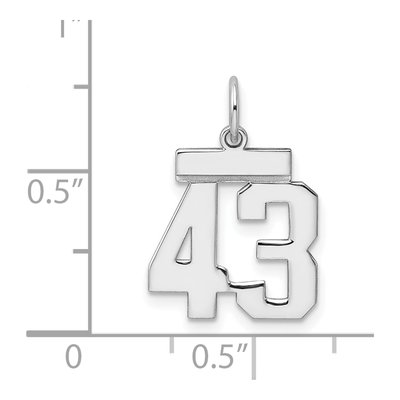 Sterling Silver Number 43 Charm – view 4