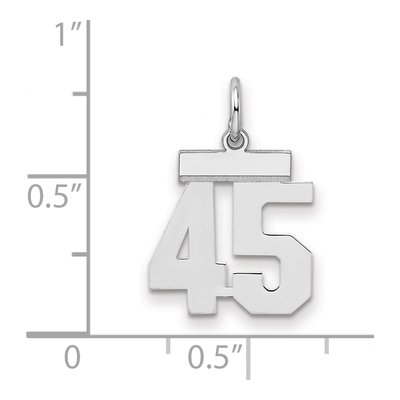 Sterling Silver Number 45 Pendant – view 2