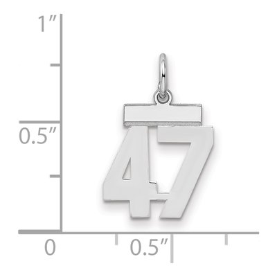 Sterling Silver Number 47 Charm – view 2