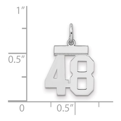 Sterling Silver Number 48 Pendant – view 2
