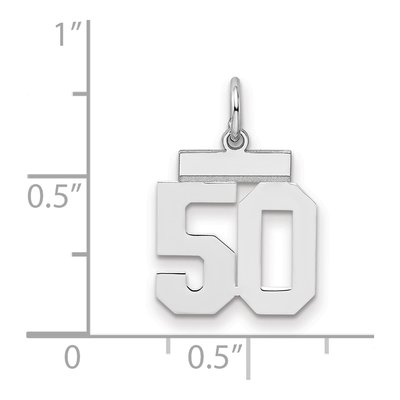 Sterling Silver Number 50 Charm – view 2