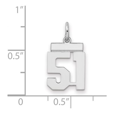 Sterling Silver Number 51 Charm – view 2