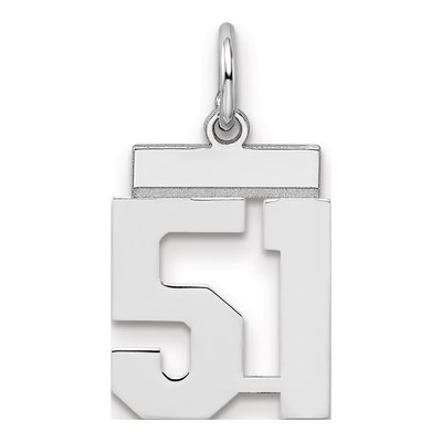 Sterling Silver Number 51 Charm