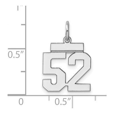 Sterling Silver Number 52 Charm – view 4