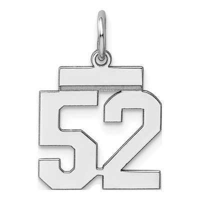 Sterling Silver Number 52 Charm