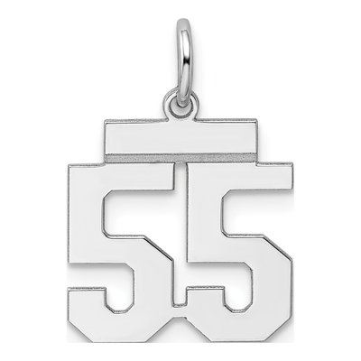 Sterling Silver Number 55 Charm