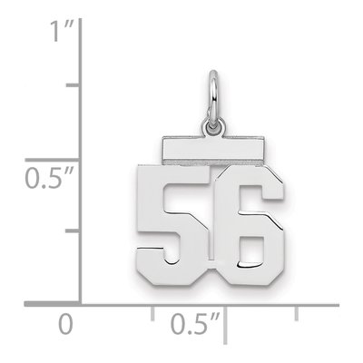 Sterling Silver Number 56 Charm – view 2