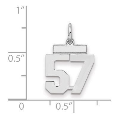 Sterling Silver Number 57 Charm – view 2