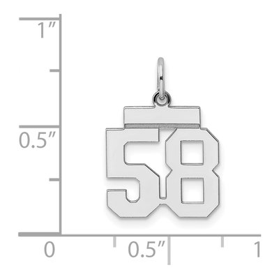 Sterling Silver Number 58 Charm – view 4