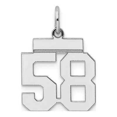 Sterling Silver Number 58 Charm