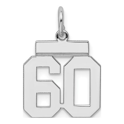 Sterling Silver Number 60 Charm