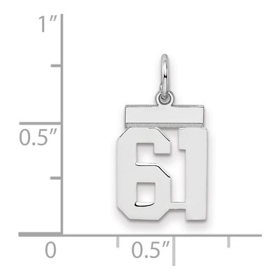 Sterling Silver Number 61 Charm – view 2