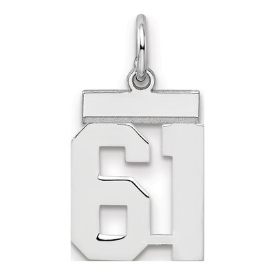 Sterling Silver Number 61 Charm
