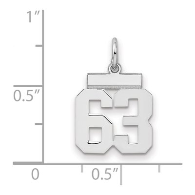 Sterling Silver Number 63 Pendant – view 2