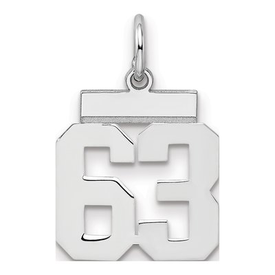 Sterling Silver Number 63 Pendant
