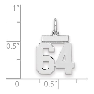 Sterling Silver Number 64 Charm – view 2