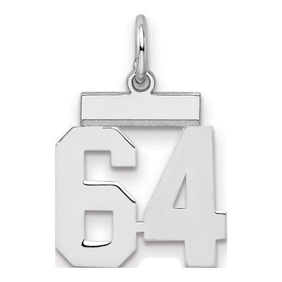 Sterling Silver Number 64 Charm