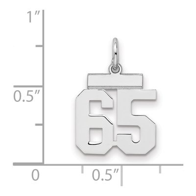 Sterling Silver Number 65 Charm – view 2