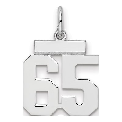 Sterling Silver Number 65 Charm