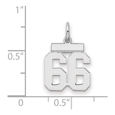 Sterling Silver Number 66 Charm – view 2