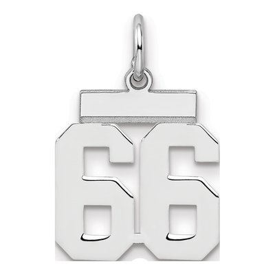 Sterling Silver Number 66 Charm