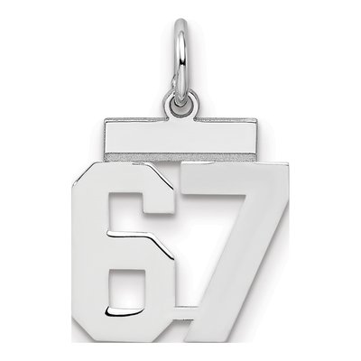 Sterling Silver Number 67 Charm