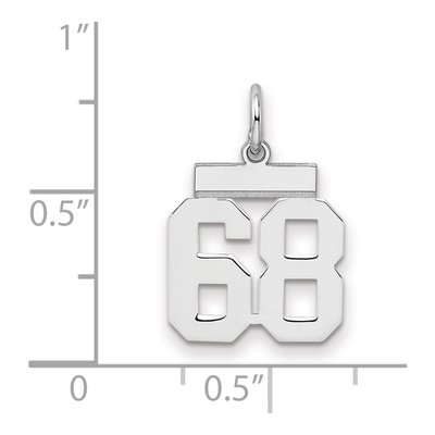 Sterling Silver Number 68 Charm – view 3