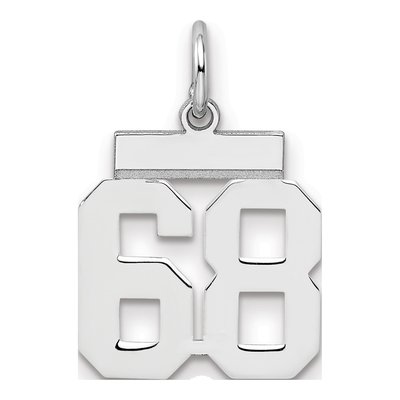 Sterling Silver Number 68 Charm
