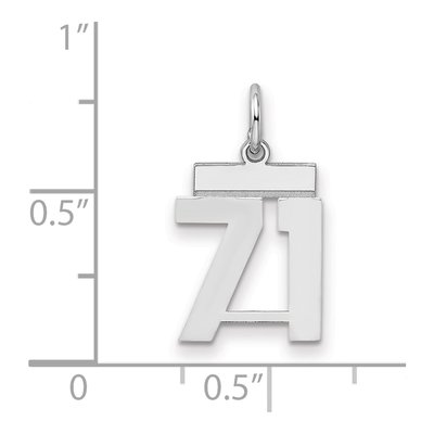 Sterling Silver Number 71 Charm – view 2